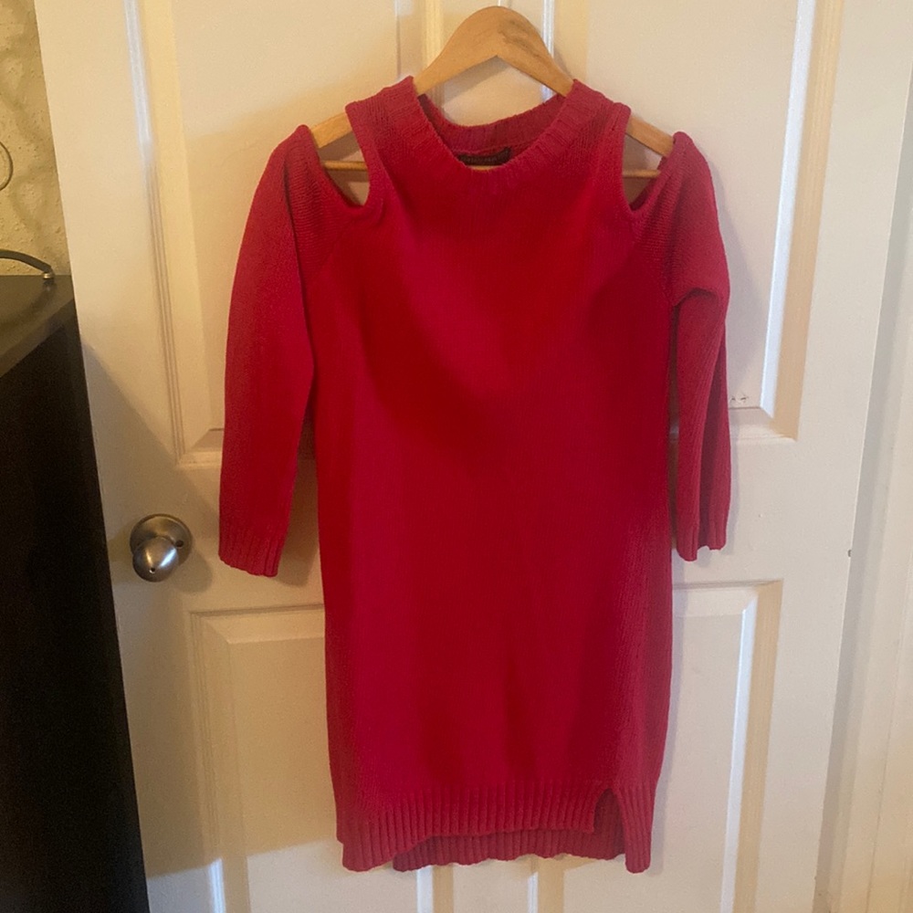 Red long sleeve dress